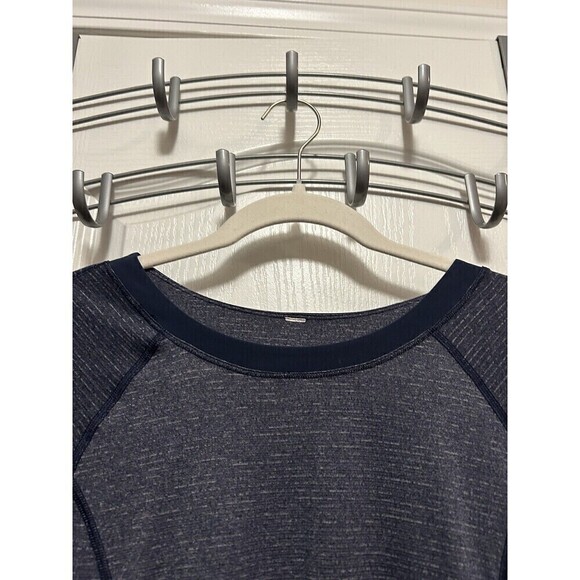 Lululemon Turn It Up Long Sleeve Top Thumbholes Heathered Inkwell Women’s 4 Blue - Picture 3 of 16